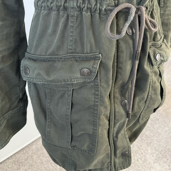 Abercrombie & Fitch Green Military 100% Cotton Zip Front Jacket  XS - Picture 4 of 6